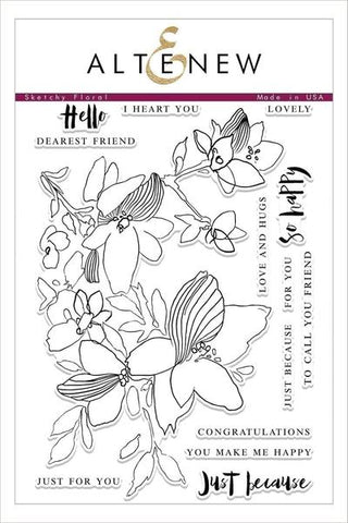 SKETCHY FLORAL STAMP SET