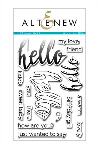 HALFTONE HELLO STAMP SET