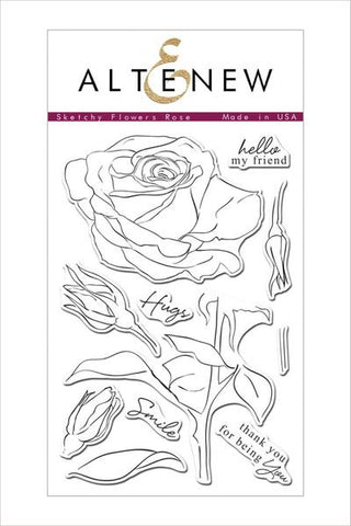 SKETCHY ROSE STAMP SET