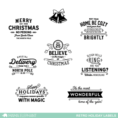 RETRO HOLIDAY LABELS