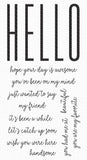 HOW TO SAY HELLO