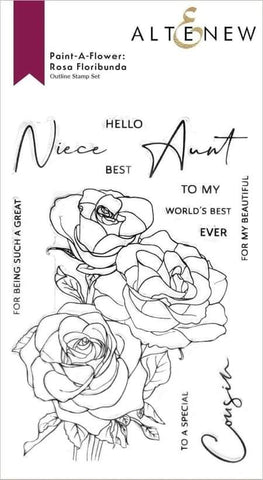 PAINT A FLOWER ROSA FLORIBUNDA OUTLINE