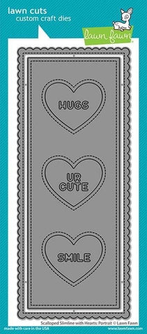 SCALLOPED SLIMLINE WITH HEARTS PORTRAIT